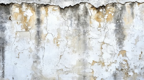 Weathered wall with peeling paint and rustic charm, a textured background for design projects. photo