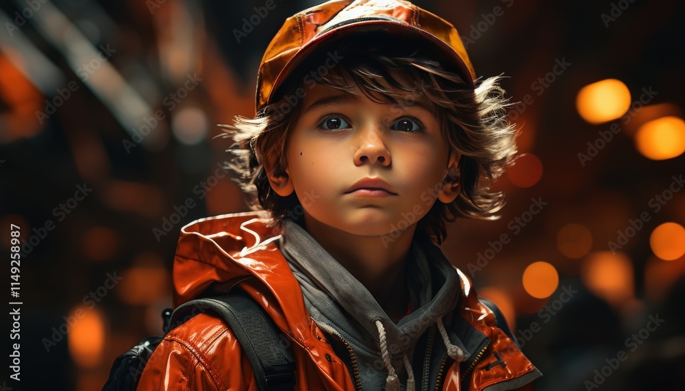 A child laborer in a factory setting A child laborer in a factory setting
