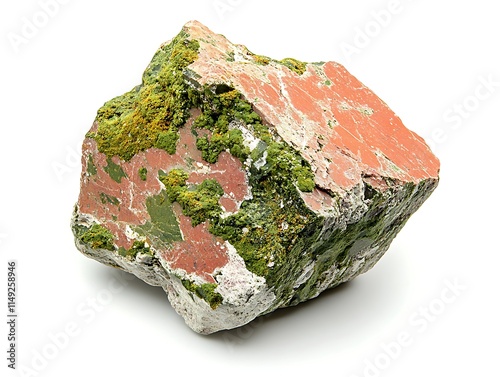stone unakite isolated on white photo