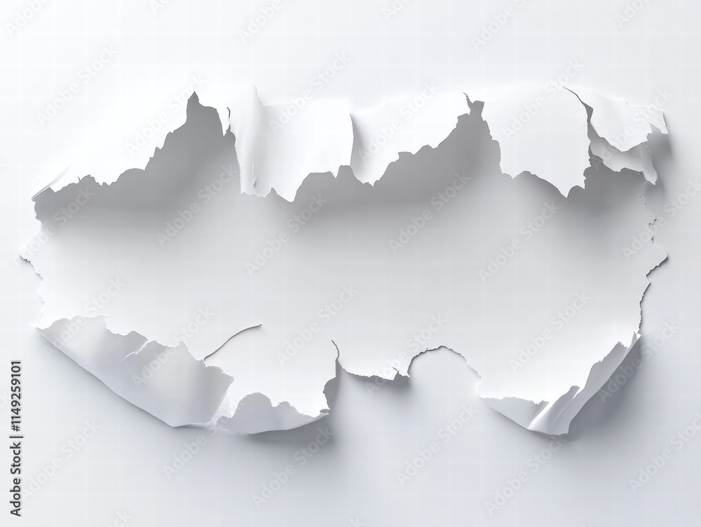 Realistic 3d design of white tear paper isolate on white background Realistic 3d design of white tear paper isolate on white background