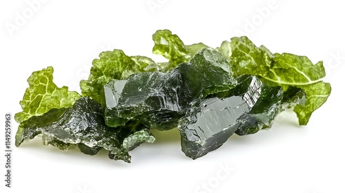 stone moldavite isolated on white