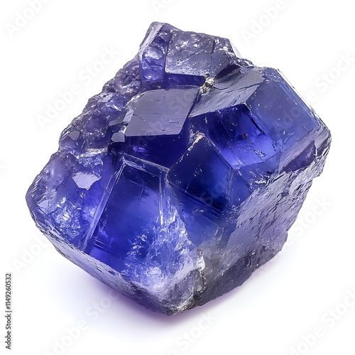crystal tanzanite stone isolated on white