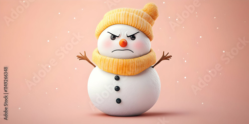 Wallpaper Mural Grumpy Snowman 3D Illustration Torontodigital.ca