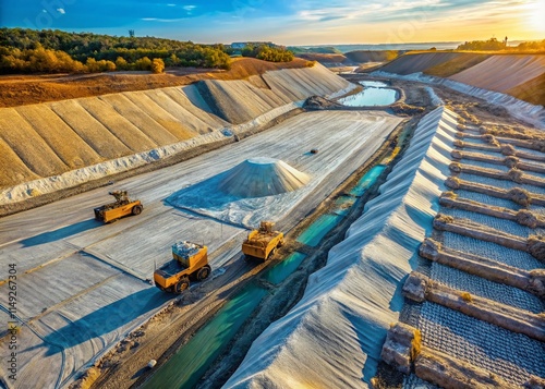 Minimalist Industrial Geosynthetic Installation: Mining & Construction Site photo