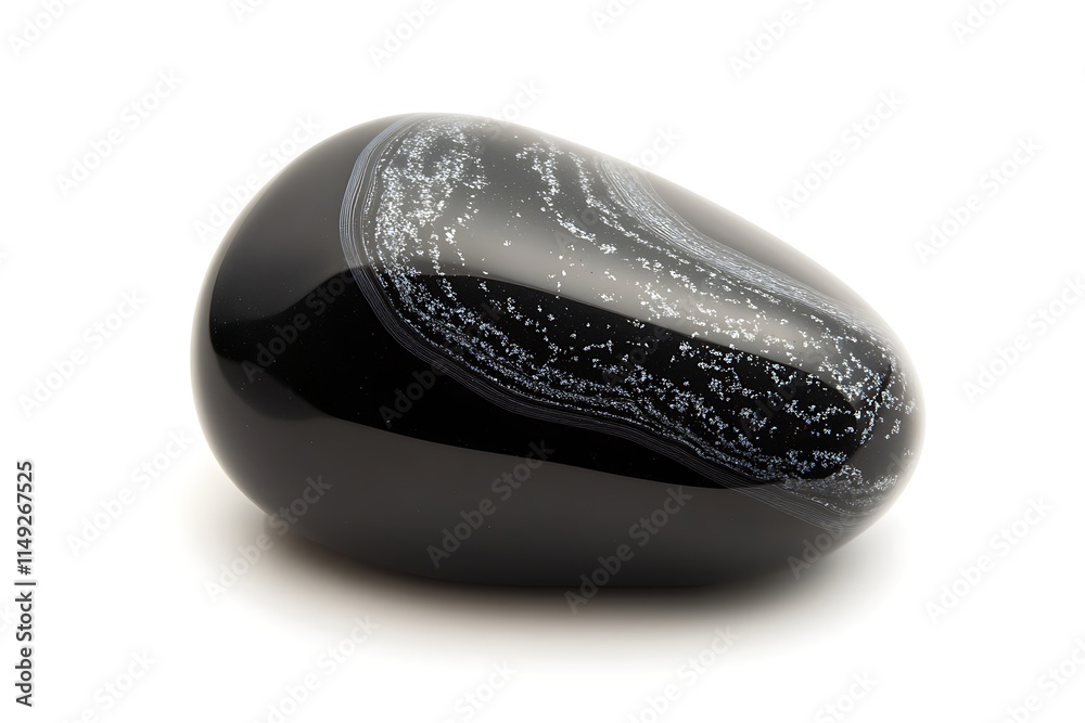 crystal obsidian stone isolated on white crystal obsidian stone isolated on white
