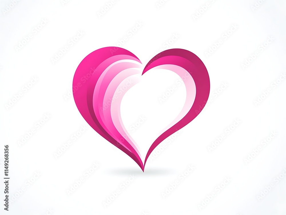 pink heart logo isolated on white pink heart logo isolated on white