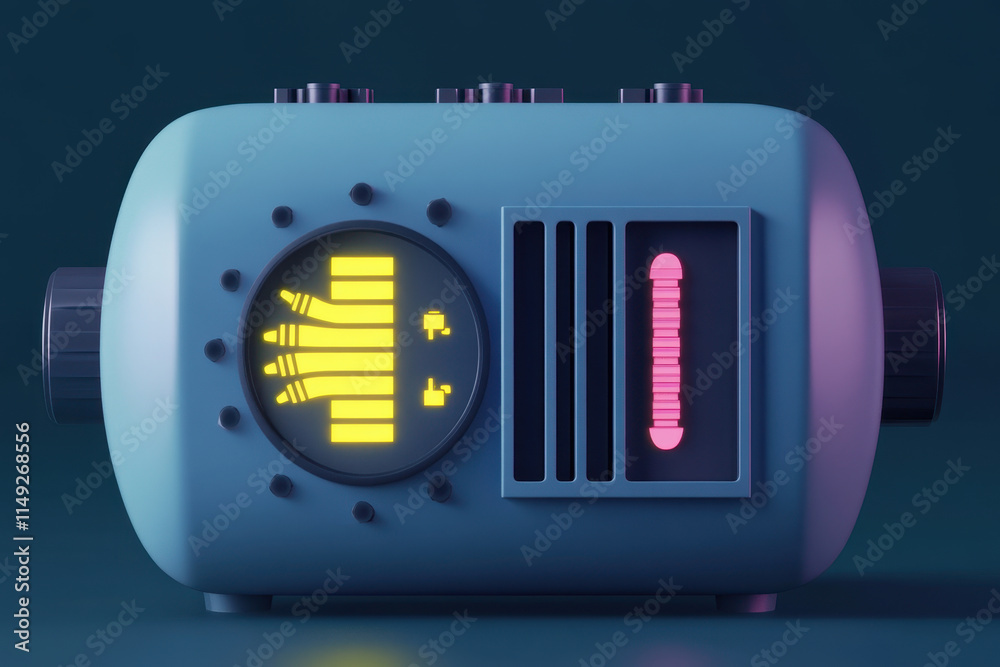 futuristic device with glowing controls and sleek design futuristic device with glowing controls and sleek design