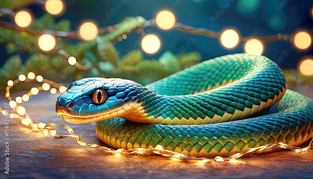 Fototapeta premium Snake symbol of the year. Eastern snake. 