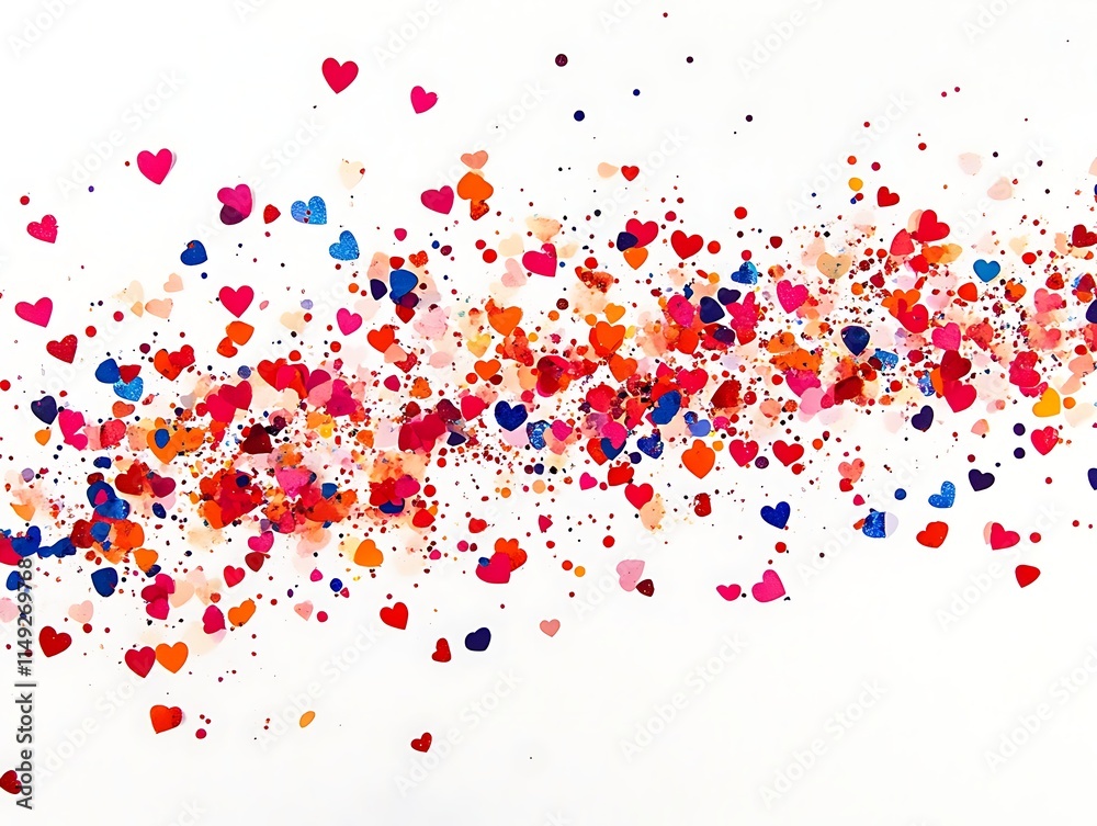 heart-shaped confetti isolated on white heart-shaped confetti isolated on white
