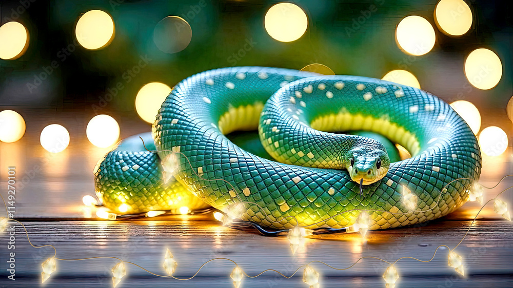 Fototapeta premium Snake symbol of the year. Eastern snake. 