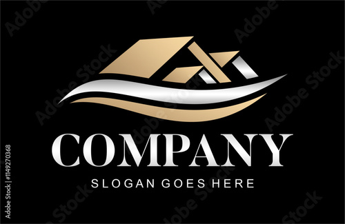 luxury real estate building roof housing vector logo