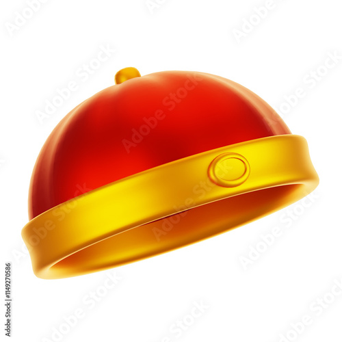 3d rendering chinese cap icon. Chinese new year icon concept