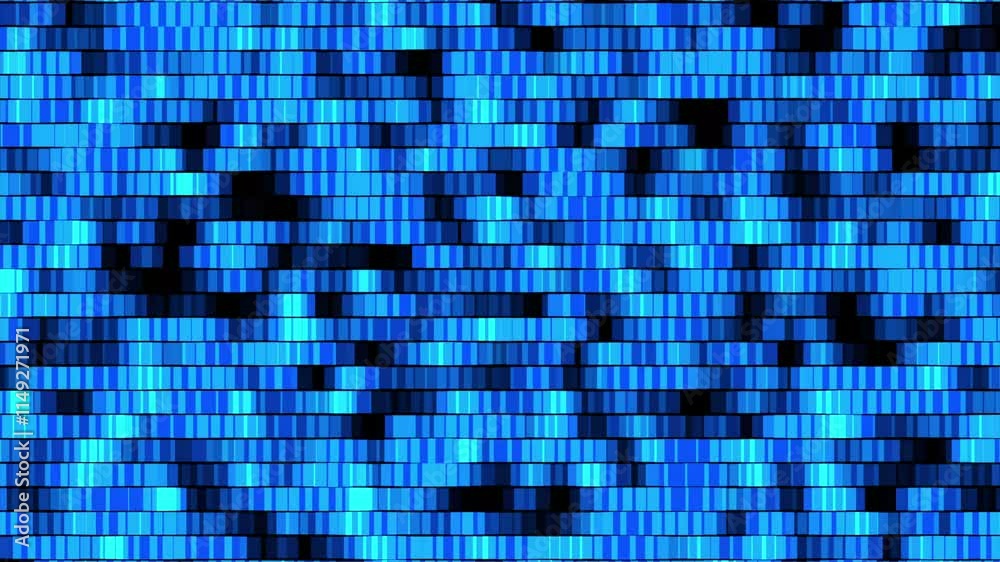 A blue wall of fantastic many cubes. Textured background with blue cubes. An uneven wall of blue flying cubes on a black background. A blue wall of fantastic many cubes. Textured background with blue cubes. An uneven wall of blue flying cubes on a black background.
