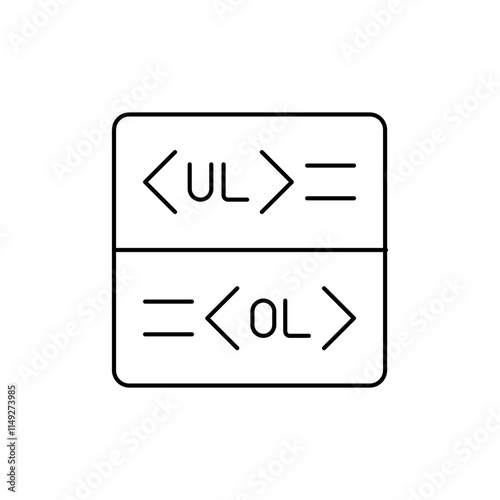 Table Outline Icon Represents a table structure with