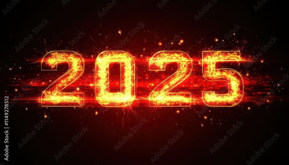 Fiery 2025 New Year's Eve Countdown Design Graphic Fiery 2025 New Year's Eve Countdown Design Graphic