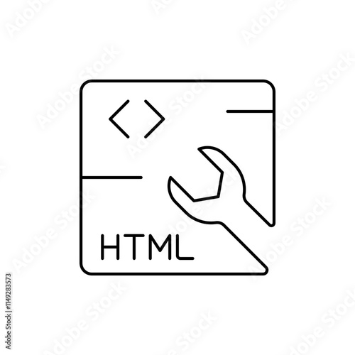 DevTools Outline Icon Represents developer tools for HTML debugging.