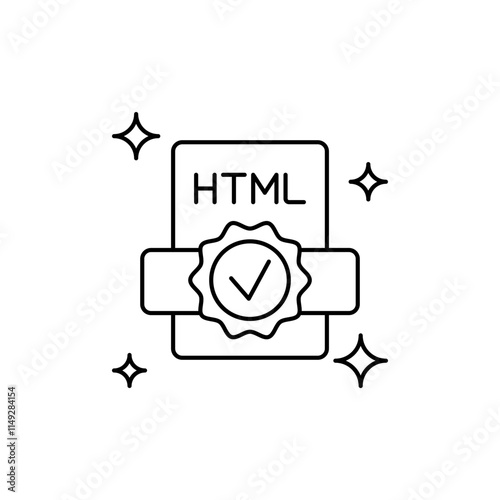 Validate HTML Outline Icon to show HTML code validity check.