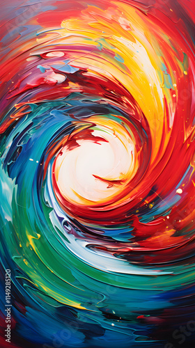 Tumultuous Swirling Vortex of Colors - A Visual Representation of Chaos