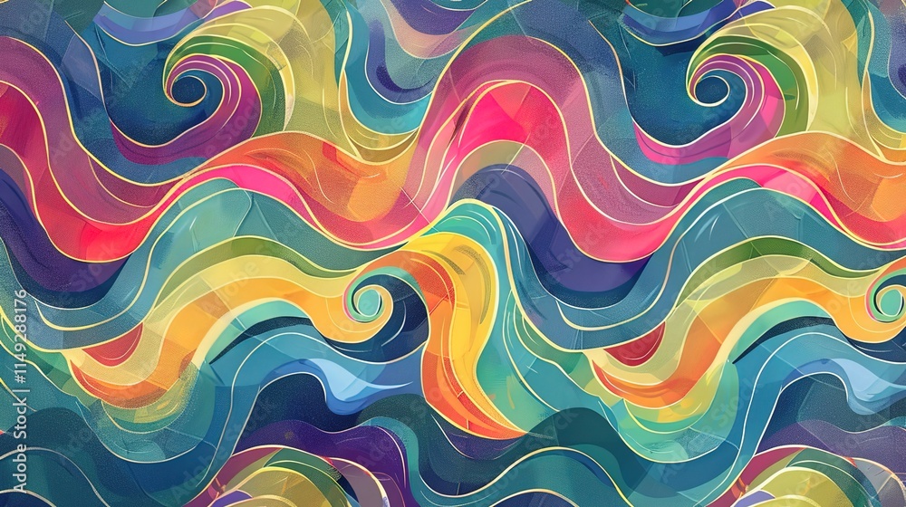 Fototapeta premium Rainbow dream pattern wallpaper