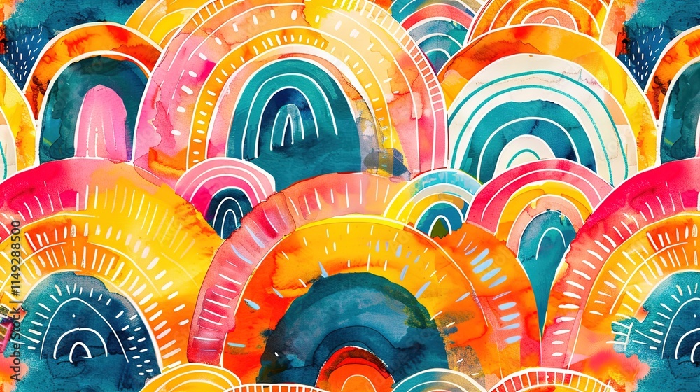 Obraz premium Rainbow dream pattern wallpaper