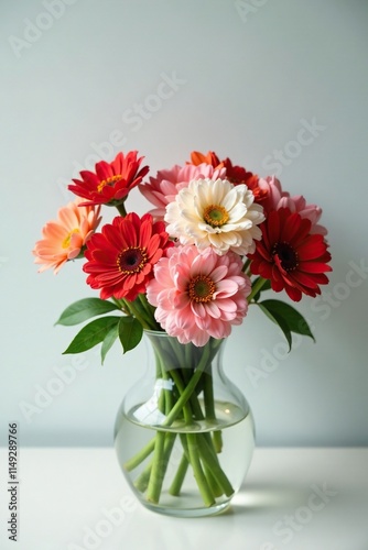 Wallpaper Mural Fresh cut flowers in a glass vase with soft petals, vase, floral arrangement Torontodigital.ca