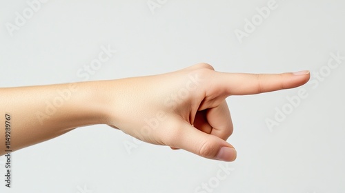 Human Hand Pointing Gesture, Clean Background photo