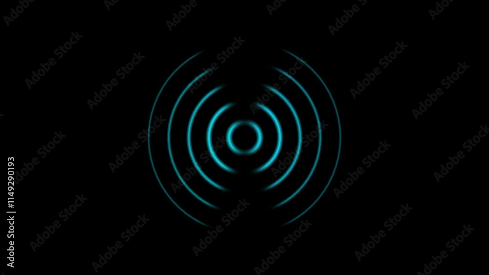 Radio waves signal animated background. Radio Waves Looping Background Animation. Hud Radar Screen Animation. Technology Concept, Radio Waves Spreading. 