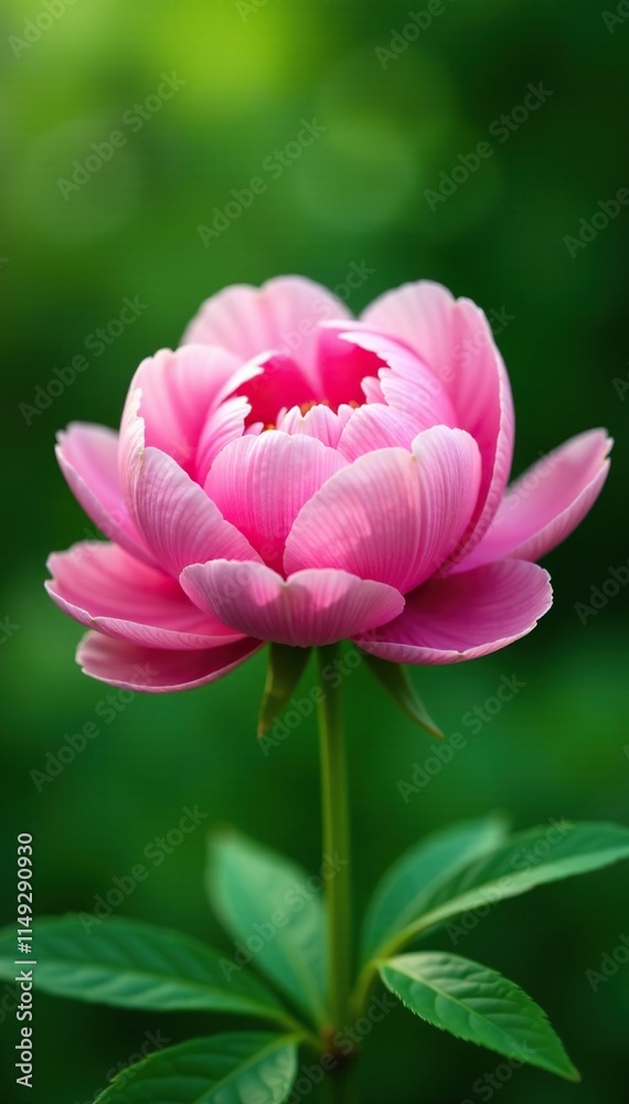 Soft focus image of blooming peony against a lush green background, gardenia, spring, floral Soft focus image of blooming peony against a lush green background, gardenia, spring, floral
