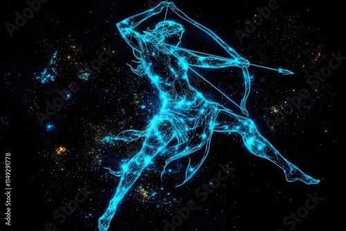 Enchanting astrology artwork highlighting Sagittarius under the mesmerizing stars. photo