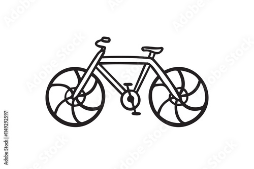 Bicycle hand drawn icon. Bicycle doodle sign isolated on white background