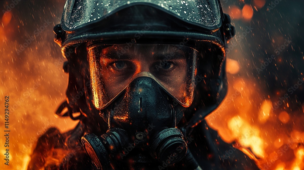 Firefighter in Action: A Dramatic Portrait of Courage Firefighter in Action: A Dramatic Portrait of Courage
