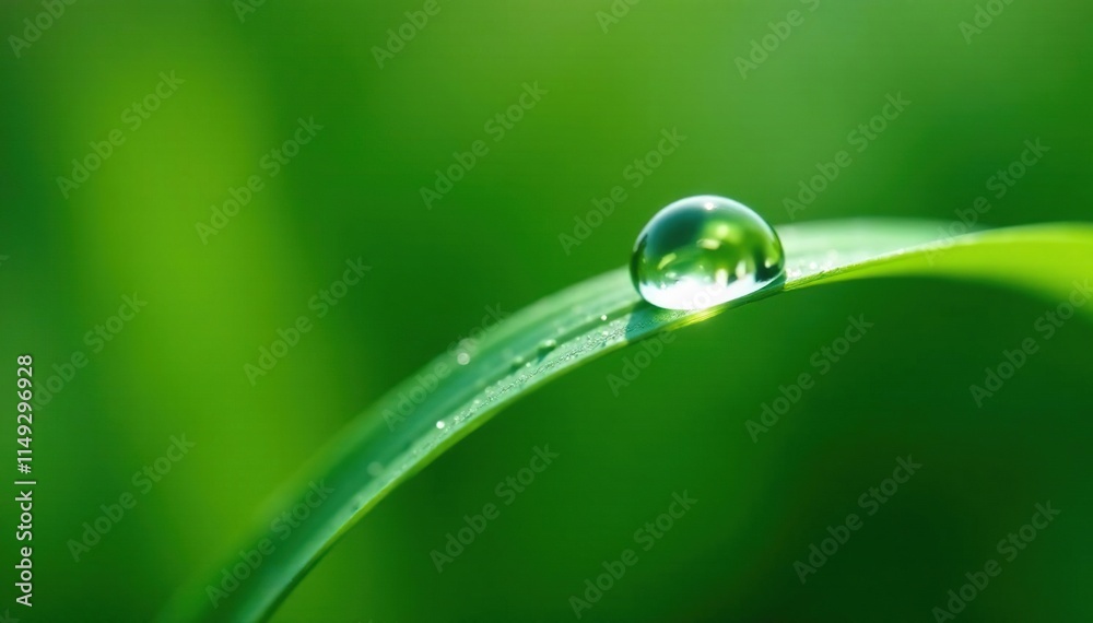 Miniature droplet of dew on a delicate blade of grass, drop, blade, water Miniature droplet of dew on a delicate blade of grass, drop, blade, water