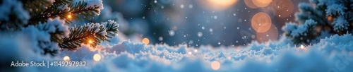 Sparkling snowflakes in a miniature winter wonderland, christmas, charming, miniaturized photo