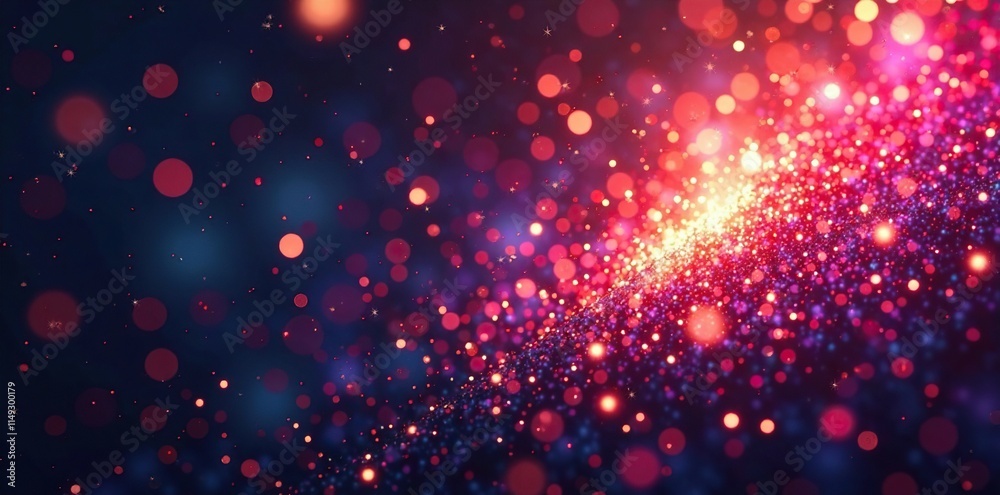 Fototapeta premium Dazzling glittery explosion with confetti and sparkles, glamorous, shiny, confetti