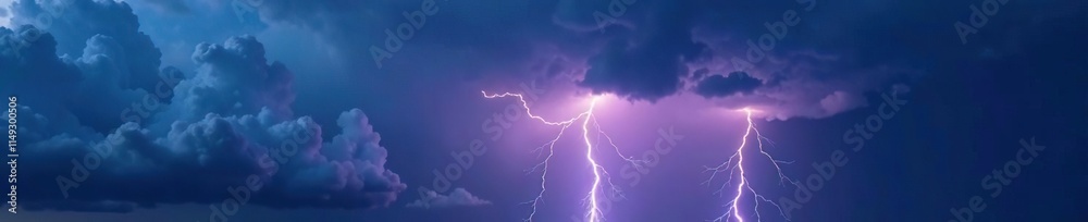 Rolling thunderstorm clouds with lightning illuminating the darkened sky, thunderstorm, electric Rolling thunderstorm clouds with lightning illuminating the darkened sky, thunderstorm, electric