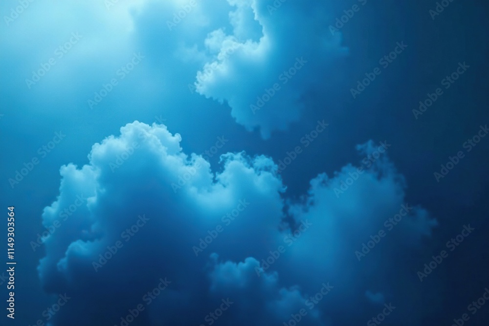 Dense foggy atmosphere with swirling blue smoke, atmosphere, blue tint