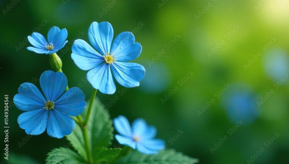 Blue forget me not flowers with stems and leaves, blue flowers, flower stems, blue forget me not flowers Blue forget me not flowers with stems and leaves, blue flowers, flower stems, blue forget me not flowers