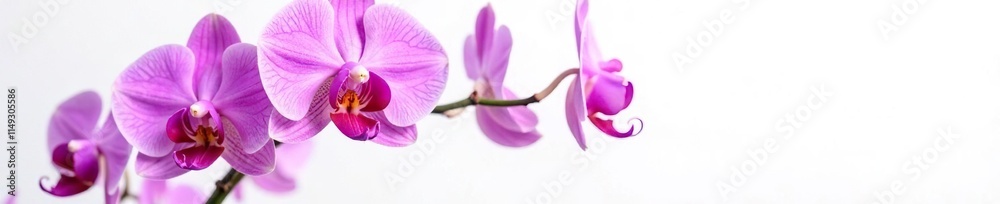 Purple orchid isolated on white background with dew, nature, plant, blossom Purple orchid isolated on white background with dew, nature, plant, blossom
