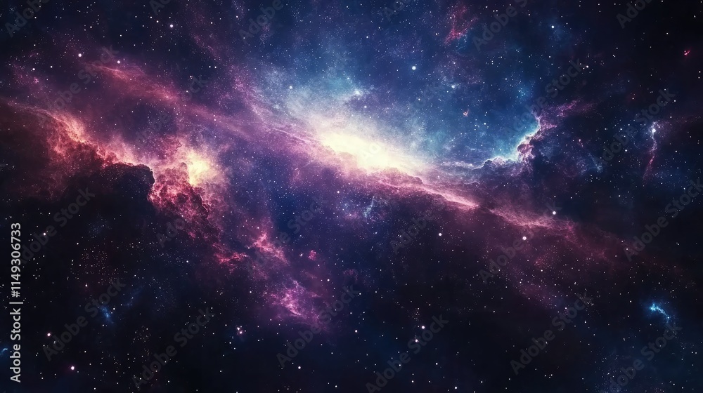 Naklejka premium Space nebula and galaxy