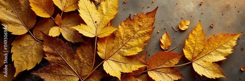 mirror showcasing a collection of dry leaves in shades of gold, elegant simplicity, photo