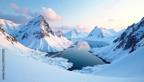 Snow-covered valleys and peaks in Prins Karls Forland Spitsbergen landscape, spitsbergen, snow photo