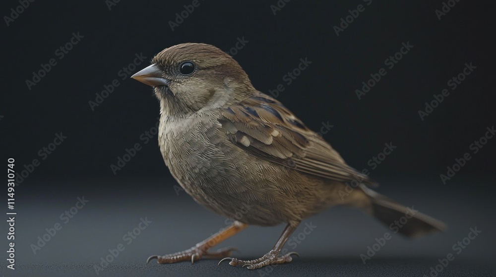 Detailed Close-Up of a Sparrow in Natural Light with Soft Focus Background Capturing Its Intricate Feather Patterns and Colors Detailed Close-Up of a Sparrow in Natural Light with Soft Focus Background Capturing Its Intricate Feather Patterns and Colors