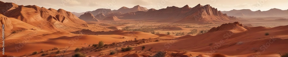 Naklejka premium Textured landscape in shades of terracotta, sienna, and umber , terrain, arid