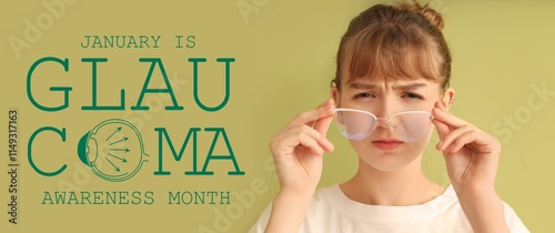 Young woman with glasses on...