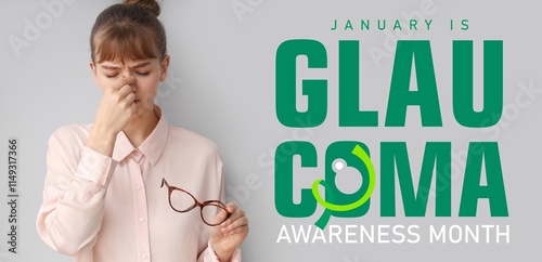 Young woman with glasses on...