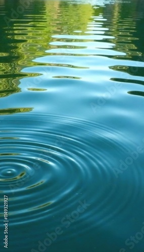 Gentle ripples disturb the surface of a still lake on a summer day, water, ripple, peaceful