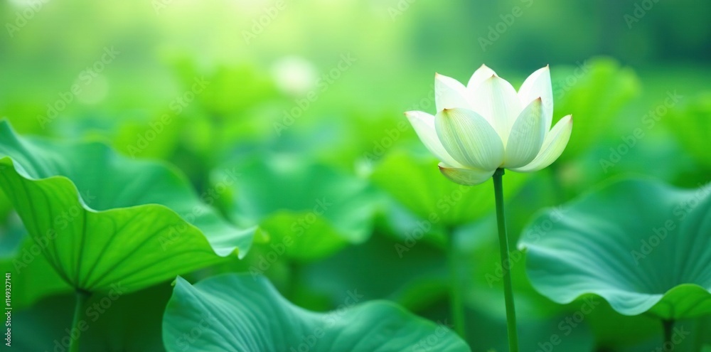 delicate green lotus leaves in a soft abstract background, nature-inspired, soft fabric, green delicate green lotus leaves in a soft abstract background, nature-inspired, soft fabric, green