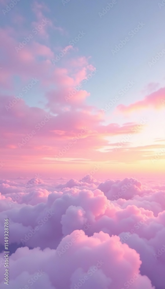 Pastel pink sky with high-level clouds and a few wisps of fog, pastel shades, high-level clouds, cloudy day