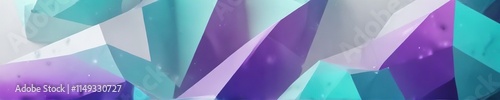White opaque background with teal and purple gradient polygon shape and subtle shimmer effect, teal, gradient