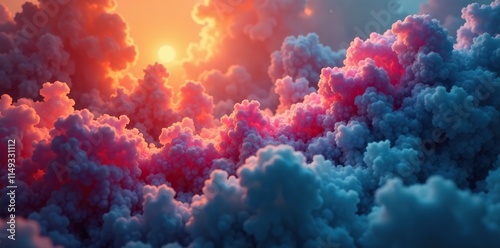 A tendril of abstruse smoke stretches out into the distance like a thin thread, isolated spot, remote location